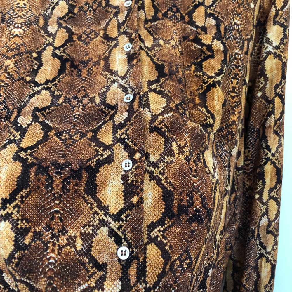 Zara Button Down Shirt Size Xl, Python Print. - image 3